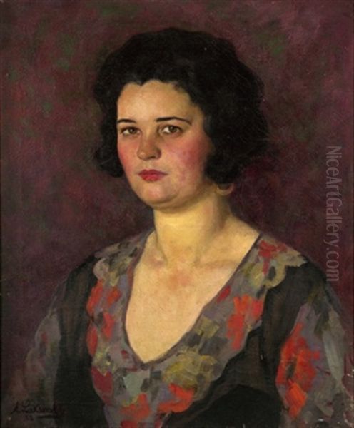 Portrait De Femme Oil Painting by Arnold Borisovich Lakhovsky