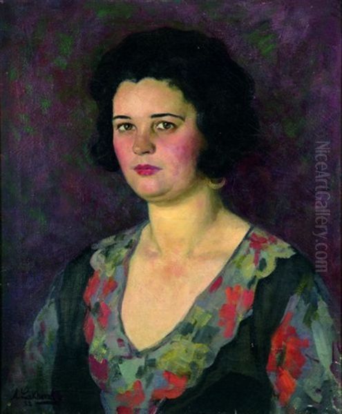 Portrait De Femme Oil Painting by Arnold Borisovich Lakhovsky