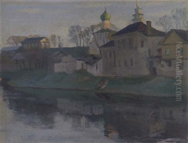 View Of Pskov Oil Painting by Arnold Borisovich Lakhovsky