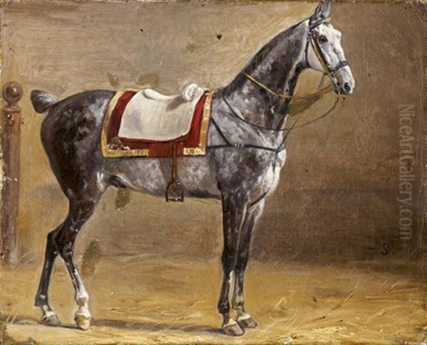 Etude De Cheval Pommele Oil Painting by Francois Hippolyte Lalaisse