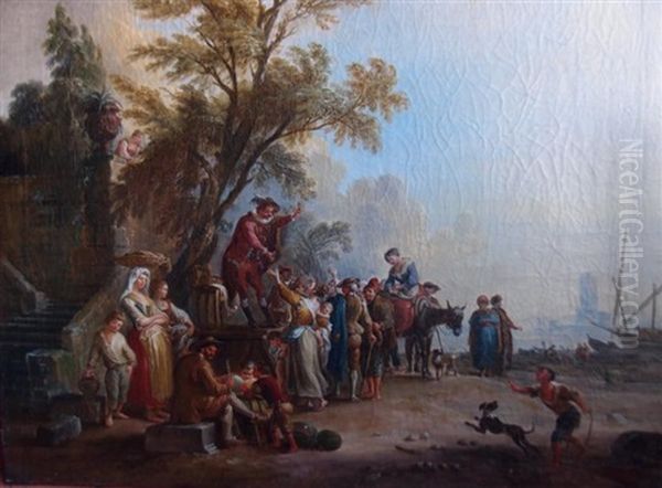 Scene De Genre Oil Painting by Jean Baptiste Lallemand