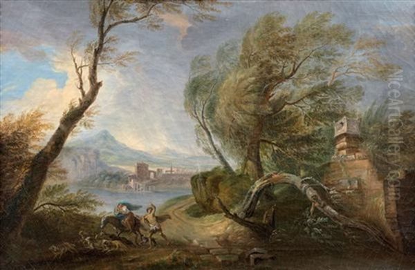 La Foudre Tombant Sur Un Arbre Oil Painting by Jean Baptiste Lallemand