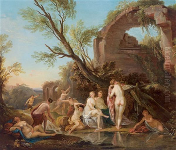 Diana Und Actaeon Oil Painting by Jean Baptiste Lallemand