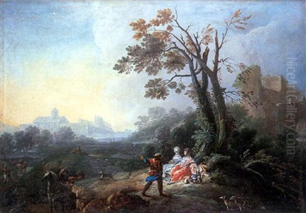 Le Repos Apres La Chasse Oil Painting by Jean Baptiste Lallemand