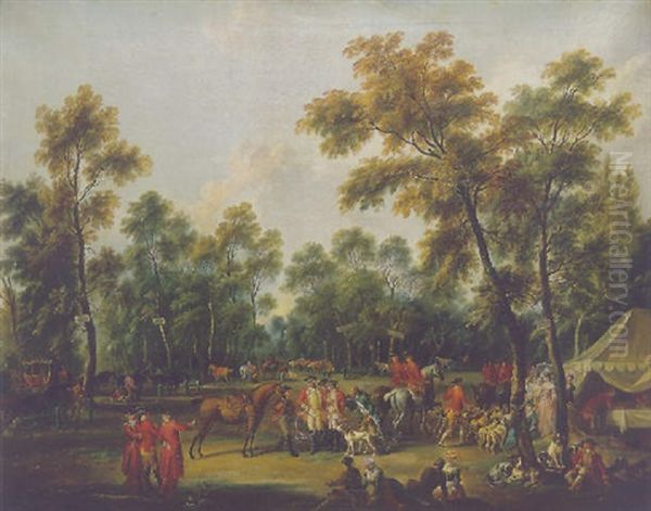 La Chasse De Monsieur Le Comte De La Baume De Montreuil Oil Painting by Jean Baptiste Lallemand