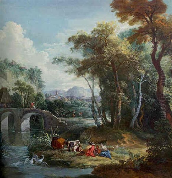 Cavalier Dans Un Paysage Oil Painting by Jean Baptiste Lallemand