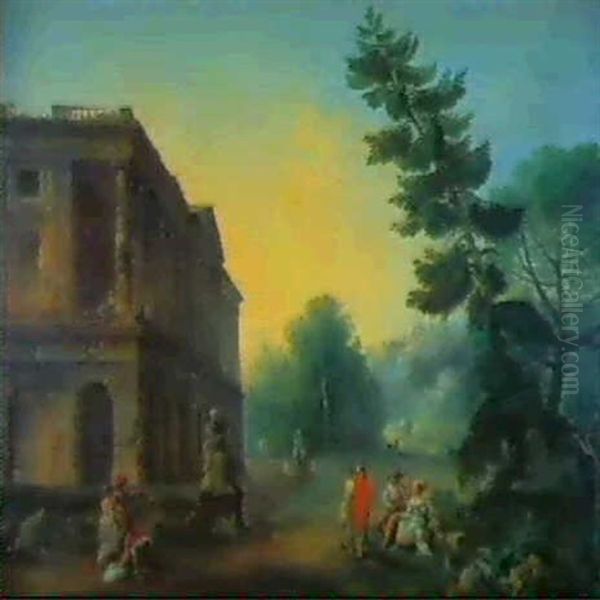 Le Concert Dans Le Parc Oil Painting by Jean Baptiste Lallemand