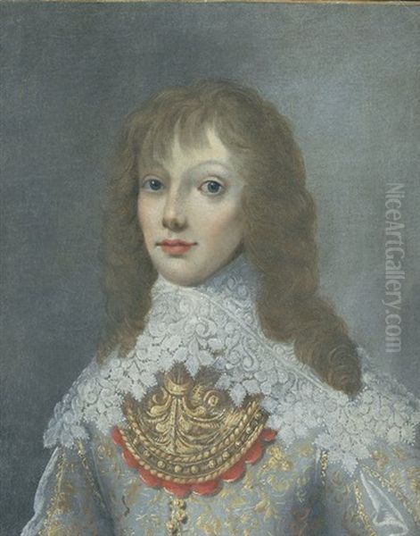 Portrait De Charles Iiie (?), Fils De Nicolas De Baignart Et De Demoiselle Marie De Moncy Oil Painting by Philippe Lallemand