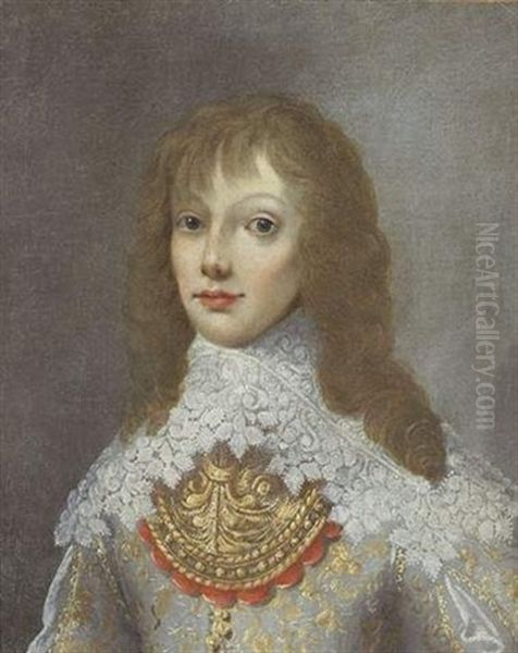 Portrait D'homme (charles Iii?, Fils De Nicolas De Baignart Et De Demoiselle Marie De Moncy) Oil Painting by Philippe Lallemand