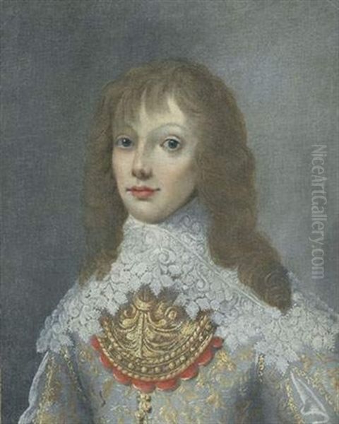 Portrait De Charles Iiie, Fils De Nicolas De Baignart Et De Demoiselle Marie De Moncy (?) Oil Painting by Philippe Lallemand