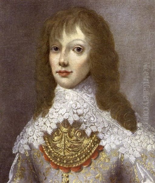 Portrait Of A Young Man (charles 3eme, Fils De Nicolas De Baignart Et Demoiselle Marie De Moncy?) Oil Painting by Philippe Lallemand