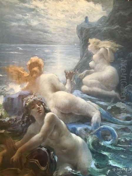 Sirene Et Naiades Oil Painting by Adolphe Lalire LaLyre