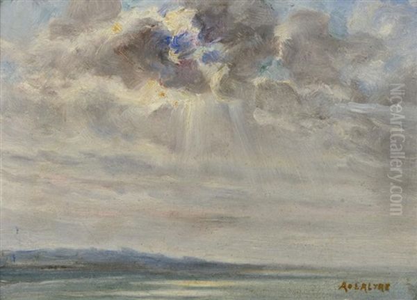 Etude De Ciel (study) Oil Painting by Adolphe Lalire LaLyre