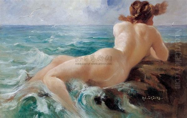 Water Goddess Oil Painting by Adolphe Lalire LaLyre