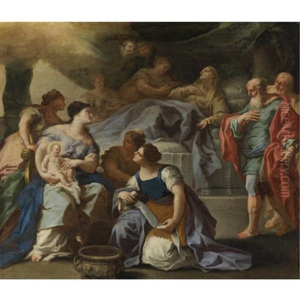 The Birth Of The Virgin Oil Painting by Giovanni Battista Lama