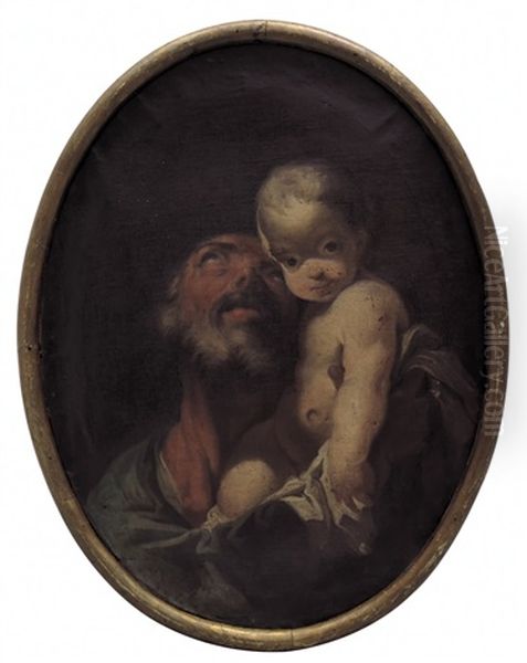 San Giuseppe Con Bambino Oil Painting by Giulia (Lisalba) Lama