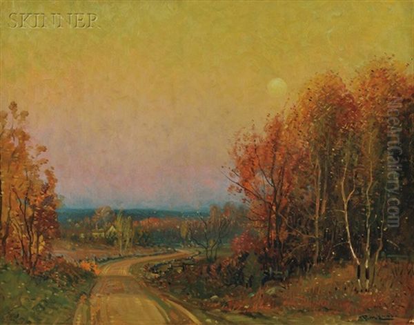 Autumn View At Dusk Oil Painting by Frederick Mortimer Lamb