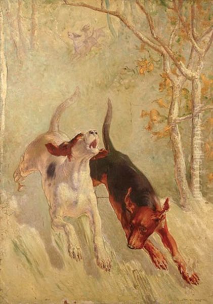 On The Hunt Oil Painting by Frederick Mortimer Lamb