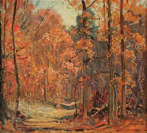 Fall Landscape Oil Painting by Frederick Mortimer Lamb