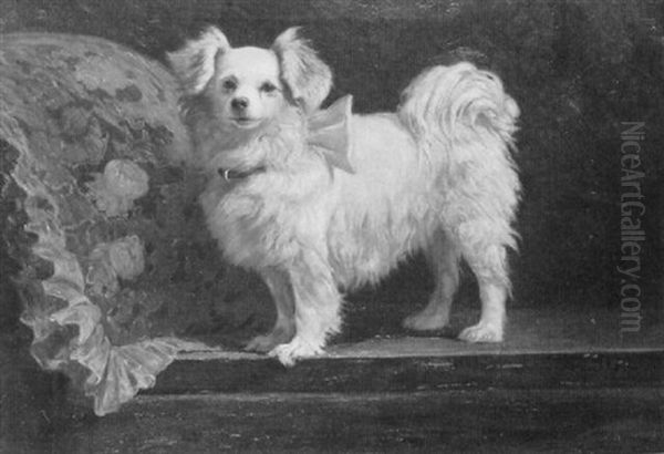 Portrait Of A Phalene Papillon Oil Painting by Frederick Mortimer Lamb