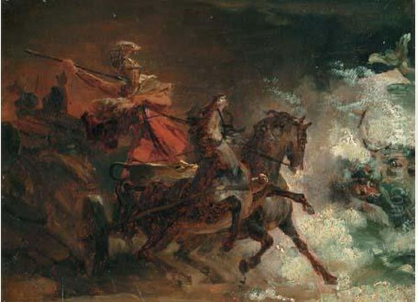 Hippolyte Et Le Dragon Oil Painting by Rene-Louis-Maurice Beguyer De Chancourtois