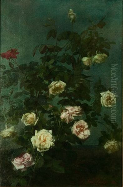 Spray Of Roses Oil Painting by George Cochran Lambdin