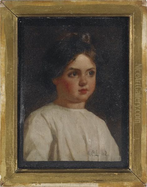 Portrait Of A Young Girl Oil Painting by George Cochran Lambdin