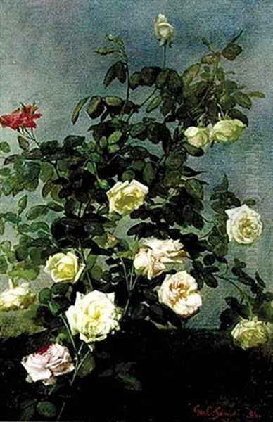 Spray Of Roses Oil Painting by George Cochran Lambdin