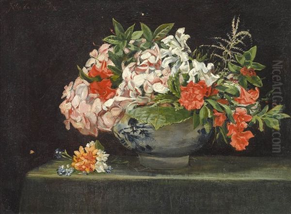 Blumenstillleben Oil Painting by Jules Lambeaux