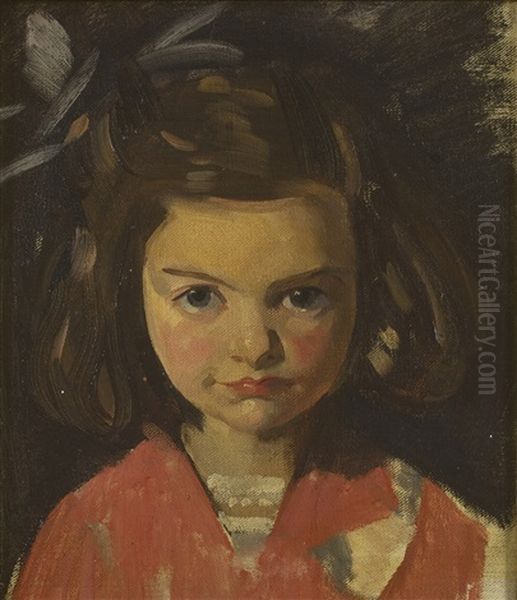 Eleanor, Daughter Of F.e. Smith Oil Painting by George Washington Lambert