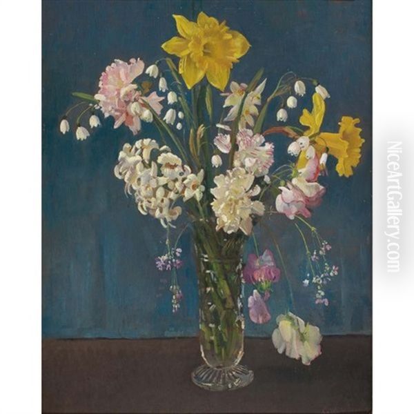 Flowers Still Life Oil Painting by George Washington Lambert