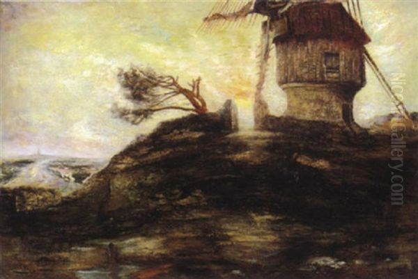 Paysage Au Moulin Oil Painting by George Washington Lambert