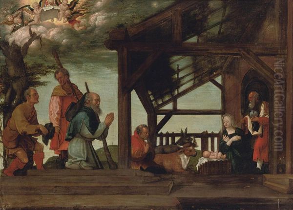 The Adoration Of The Shepherds Oil Painting by Barthel Beham