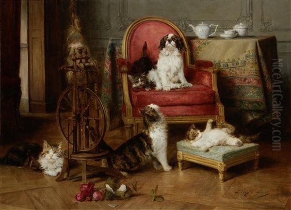 Top Dog Oil Painting by Louis Eugene Lambert