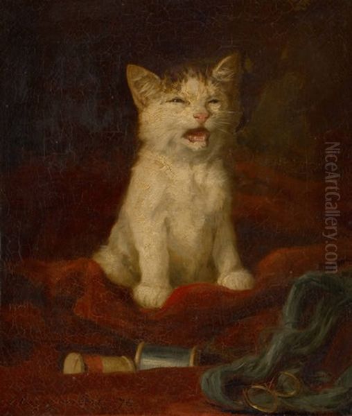 Chaton Oil Painting by Louis Eugene Lambert