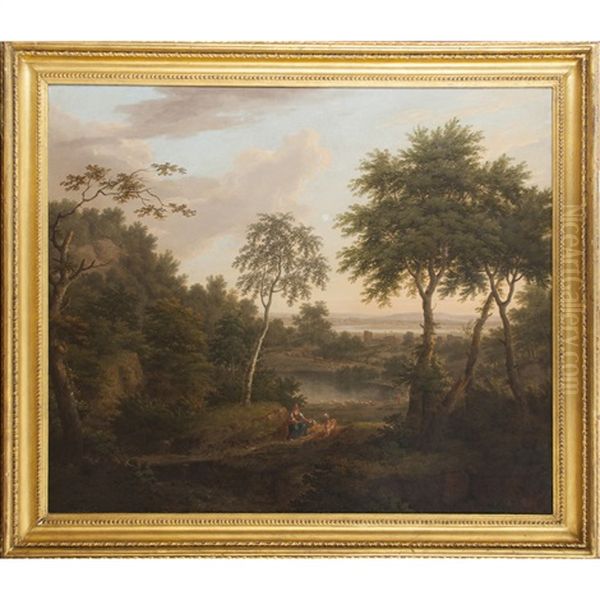 Classical Landscape With Figures Oil Painting by George Lambert