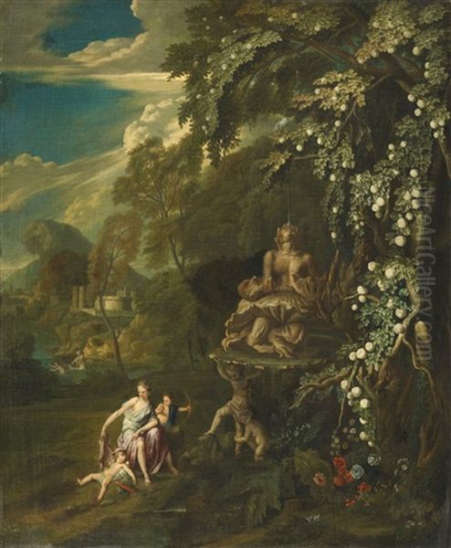 Classical Landscape With Mythological Figures Oil Painting by George Lambert