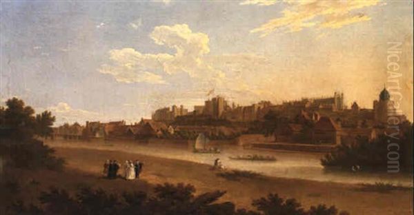 View Of Windsor Castle Oil Painting by George Lambert