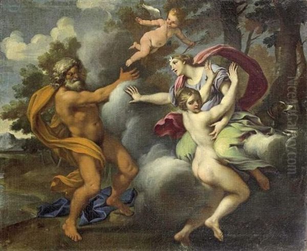 Diane Protegeant Une Nymphe Des Avances D'un Dieu Oil Painting by Bonaventura Lamberti