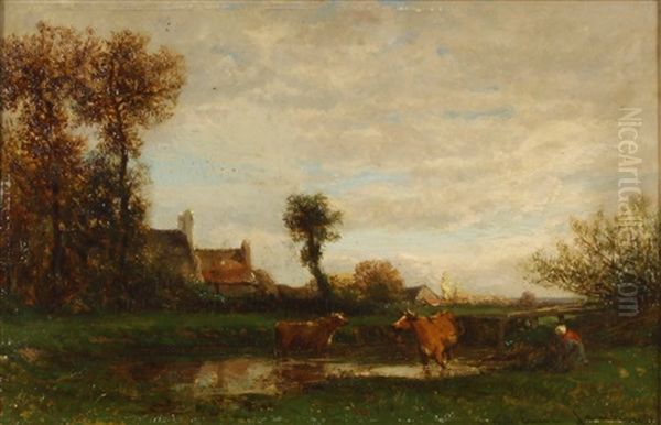 Landscape Oil Painting by Emile Charles Lambinet