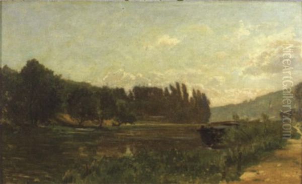 Paysage Fluvial Oil Painting by Emile Charles Lambinet