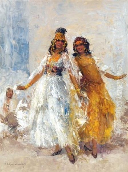 Danseuses Ouled-nails Oil Painting by William Lambrecht