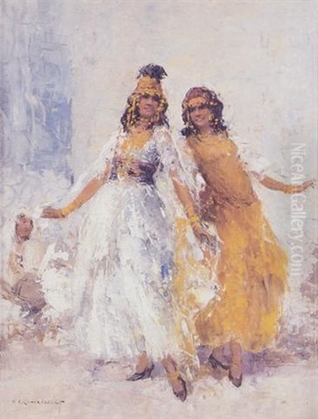 Danseuses Orientales Oil Painting by William Lambrecht