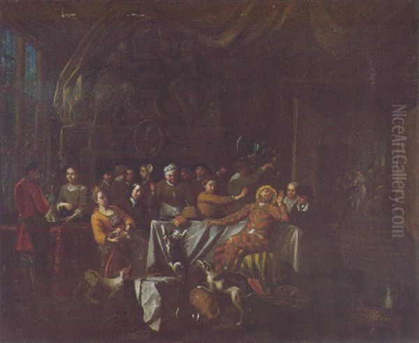 Scene De Banquet by Jan Baptist Lambrechts