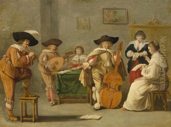 Musizierende Gesellschaft Oil Painting by Christoffel Jacobsz. Van Der Lamen