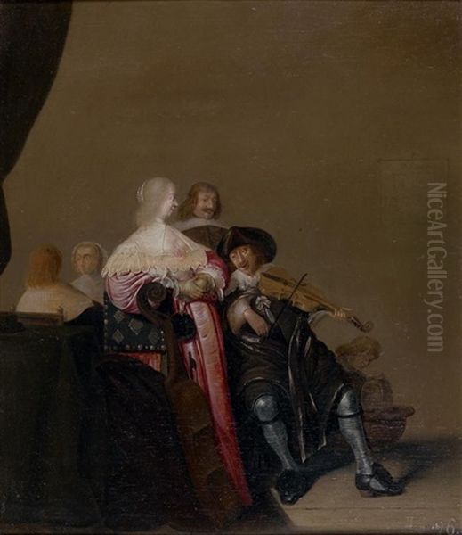 Le Violoniste Oil Painting by Christoffel Jacobsz. Van Der Lamen