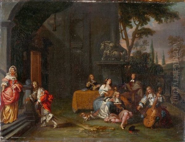 Musikalische Unterhaltung Im Freien Oil Painting by Christoffel Jacobsz. Van Der Lamen