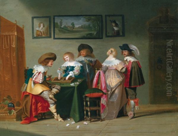 Gesellschaftsszene Oil Painting by Christoffel Jacobsz. Van Der Lamen