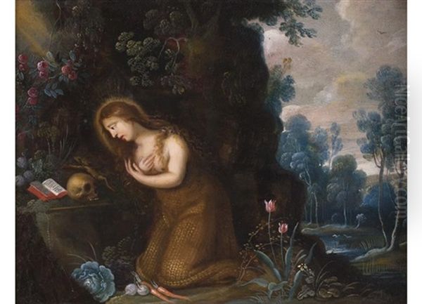 Maria Magdalena Im Busserkleid Oil Painting by Christoffel Jacobsz. Van Der Lamen