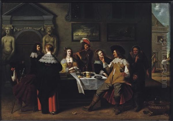 The Prodigal Son In A Brothel Oil Painting by Christoffel Jacobsz. Van Der Lamen